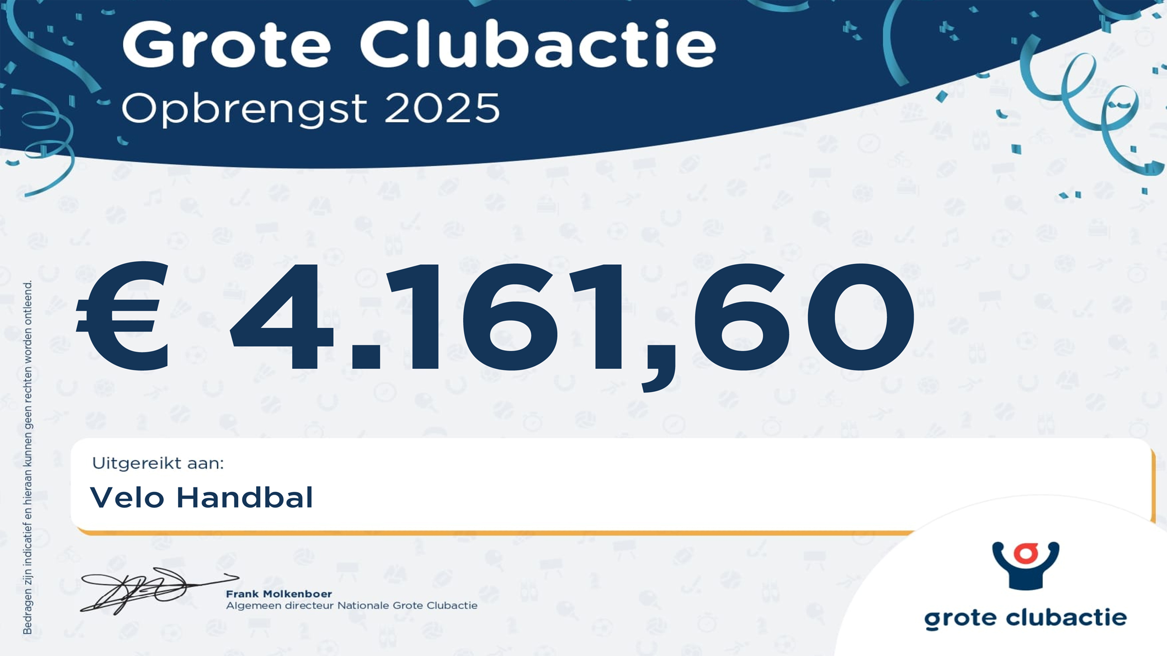 Opbrengst Grote Clubactie